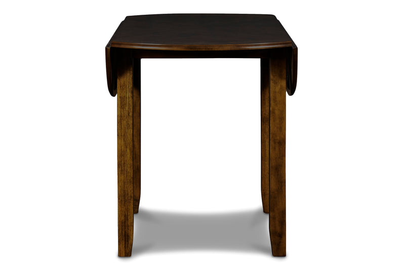 New Classic Furniture Gia Brown PU 42 Inch 3pc Drop Leaf Dining Set