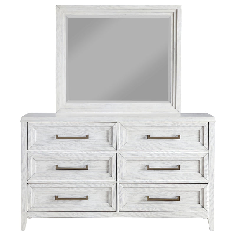 Coaster Furniture Marielle Distressed White Dresser with Mirror