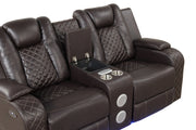 Galaxy Home Benz Black LED Power Reclining Loveseat