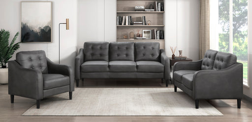 Home Elegance Mallory Gray 3pc Living Room Set
