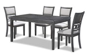 New Classic Furniture Gia Gray 60 Inch 5pc Dining Set