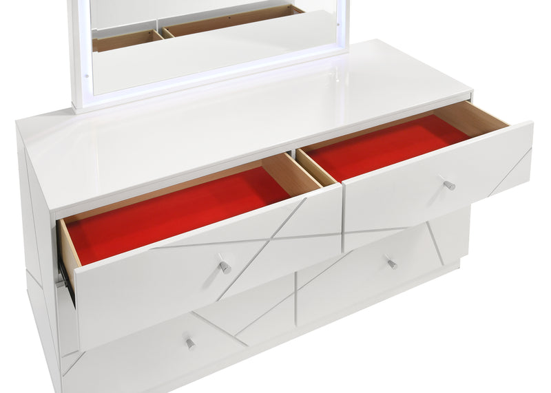 Galaxy Home Manhattan White Dresser and Mirror