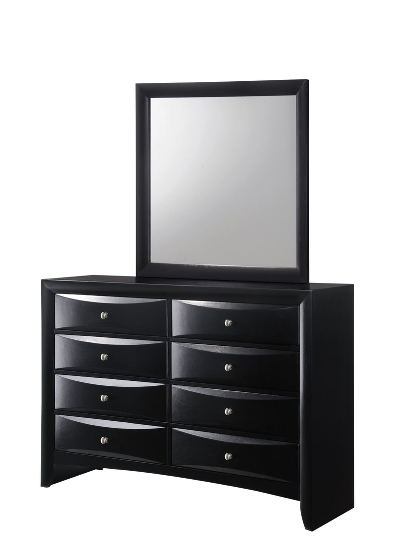 Crown Mark Emily Black Dresser And Mirror