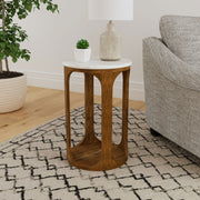 Coaster Furniture Berkeley White Brown Round Side Table