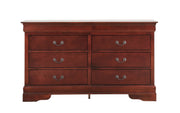 Glory Furniture Louis Phillipe Cherry Solid Wood Dresser