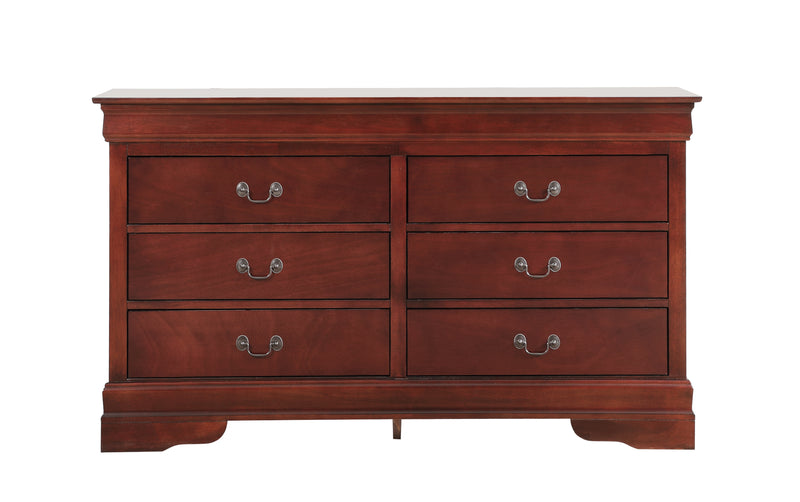 Glory Furniture Louis Phillipe Cherry Solid Wood Dresser