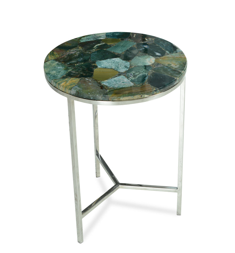 Steve Silver Foster Green jasper Top Chairside Table