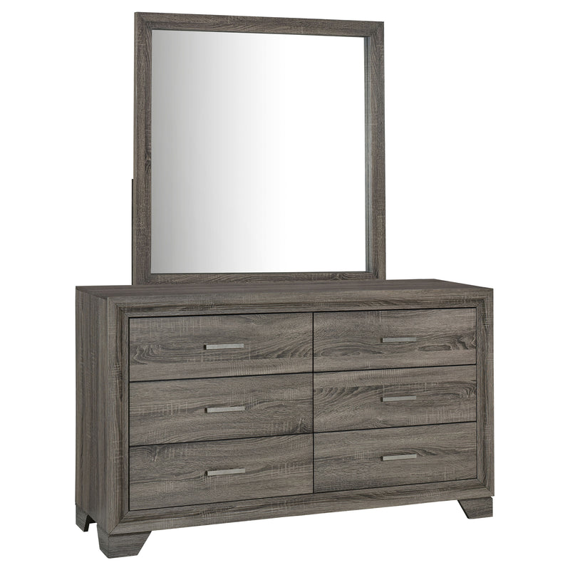 Coaster Furniture Wright Brown Oak Dresser and Mirror