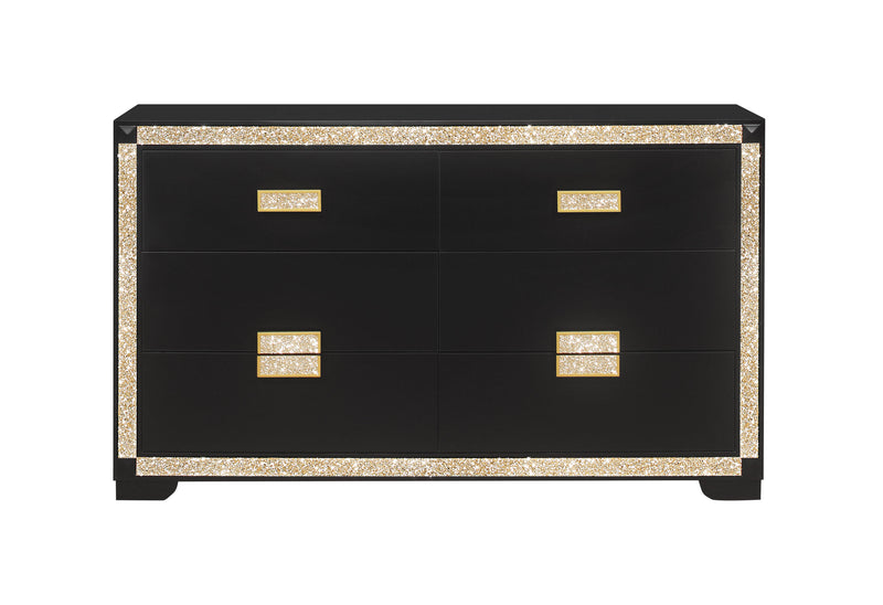 Global Furniture Blake Black Gold Dresser