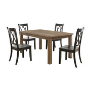 Home Elegance Janina Natural Black Teal 5pc Dining Room Set