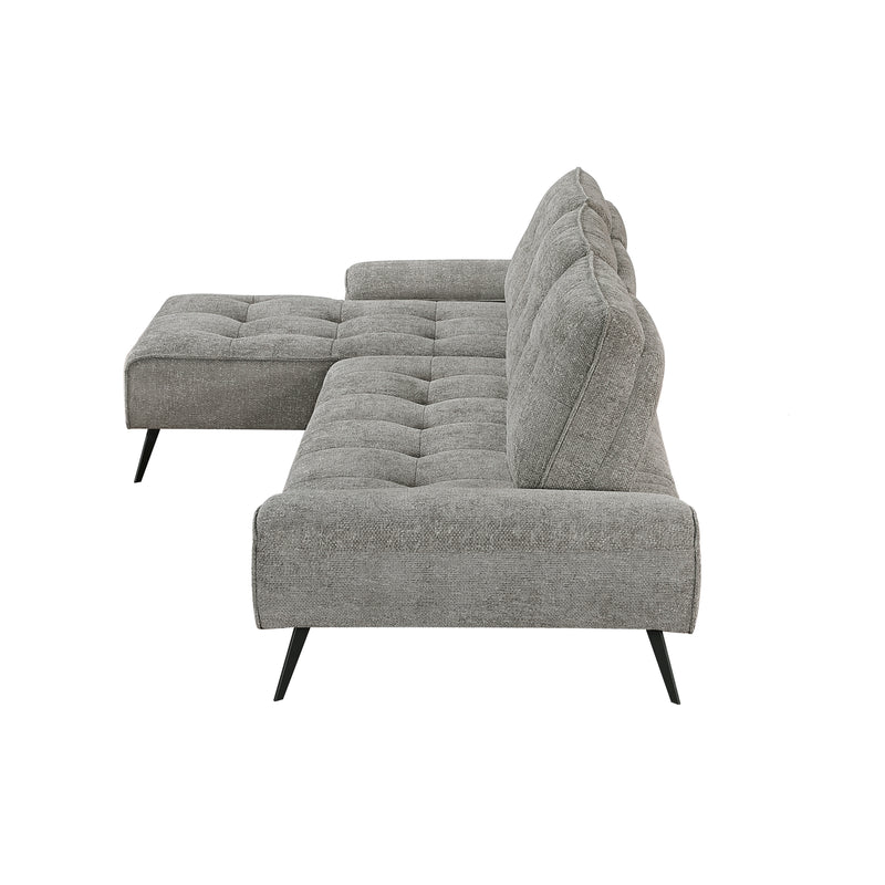 Home Elegance Dominic Orange 2pc Sectional with Left Chaise