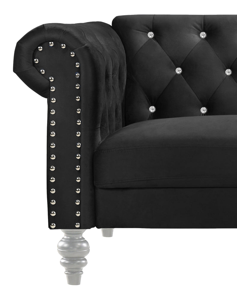 New Classic Furniture Emma Black Crystal Loveseat