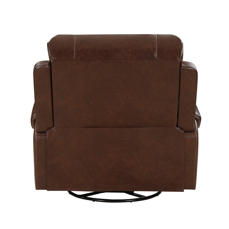 Home Elegance Newnan Brown Swivel Glider Reclining Chair