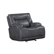 New Classic Furniture Titan Gray Glider Recliner with Power Headrest Footrest