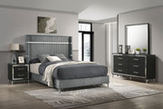 Coaster Furniture Lucia Grey Black 4pc Bedroom Set with Queen Bed