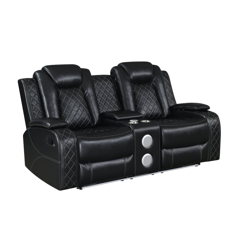 New Classic Furniture Orion II Black Reclining Console Loveseat