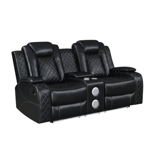 New Classic Furniture Orion II Black Reclining Console Loveseat