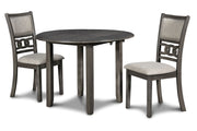 New Classic Furniture Gia Gray 42 Inch Drop Leaf 3pc Dining Set