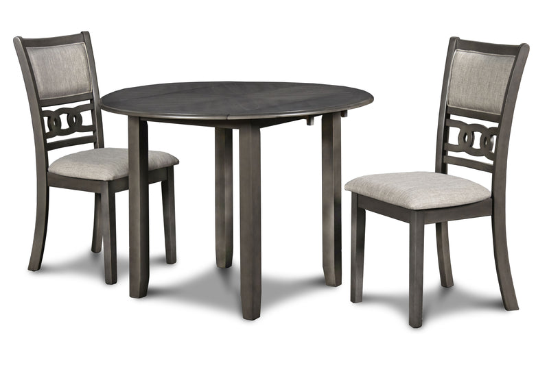 New Classic Furniture Gia Gray 42 Inch Drop Leaf 3pc Dining Set