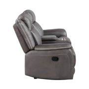 New Classic Furniture Enzo Gray Console Loveseat with Dual Recliners