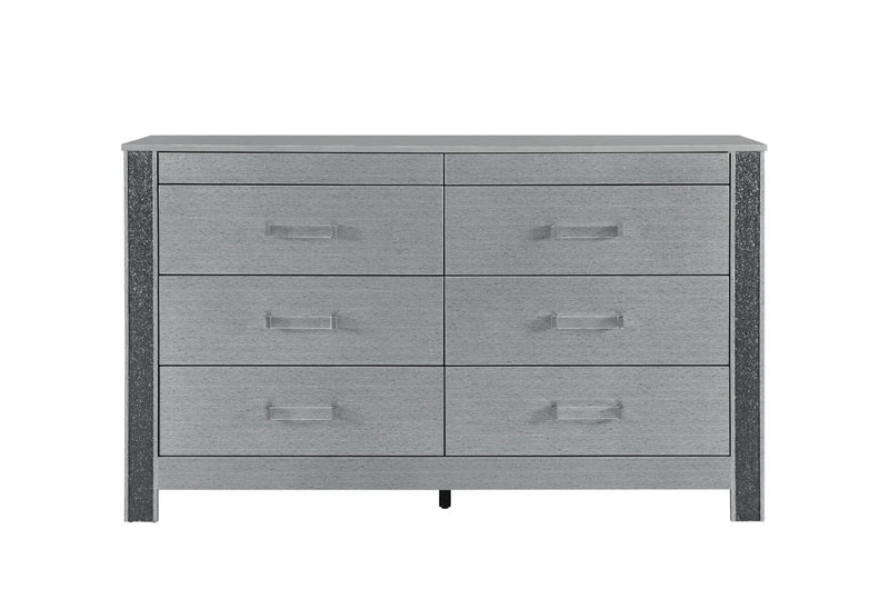 Global Furniture Logan Silver Dresser and Mirror