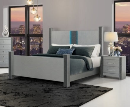 Global Furniture Logan Silver Nightstand