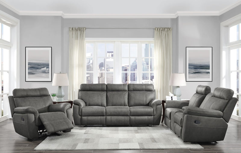Home Elegance Clifton Gray 3pc Living Room Set