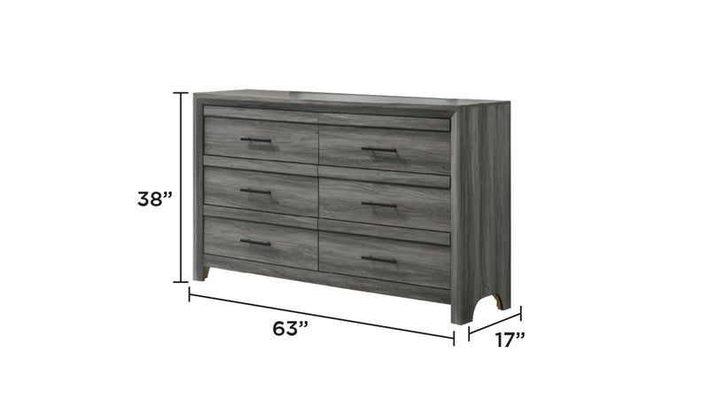 Galaxy Home Denver White 6 Drawer Dresser