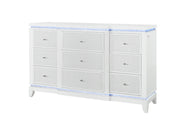 Global Furniture Alina White Dresser and Mirror with LED