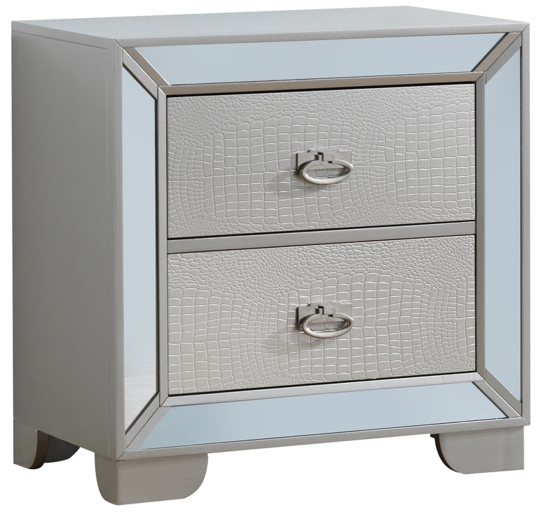 Glory Furniture Hollywood Hills Silver Champagne Nightstand