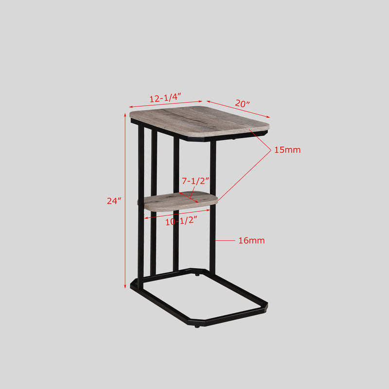 Crown Mark Ida Weathered Grey Chairside Table