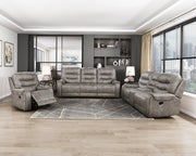 Home Elegance Oberon Dark Gray Double Reclining Sofa