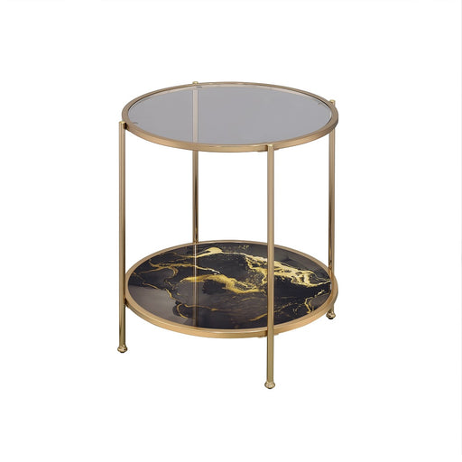 Acme Furniture Fiorella Black Gold 3pc Coffee Table Set