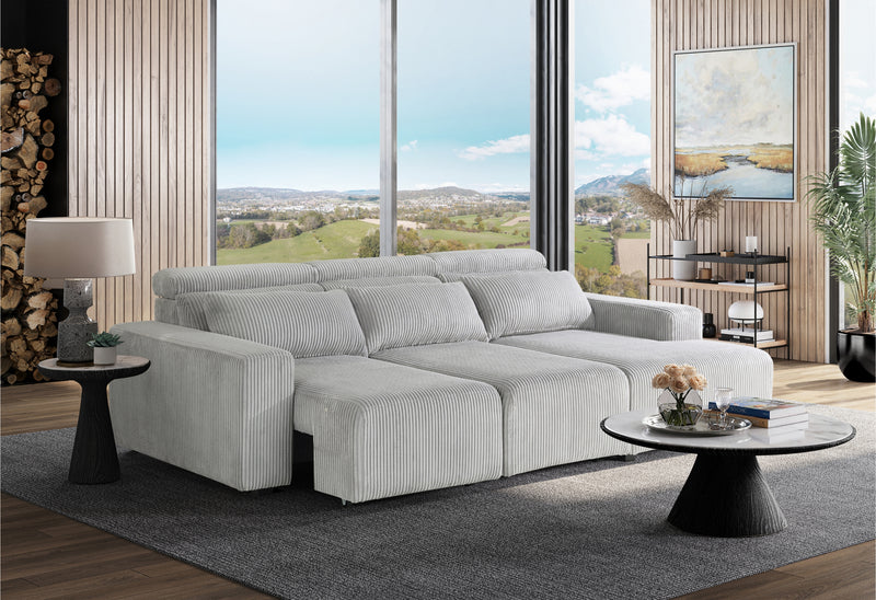 Global Furniture U5945 Grey Power Sectional