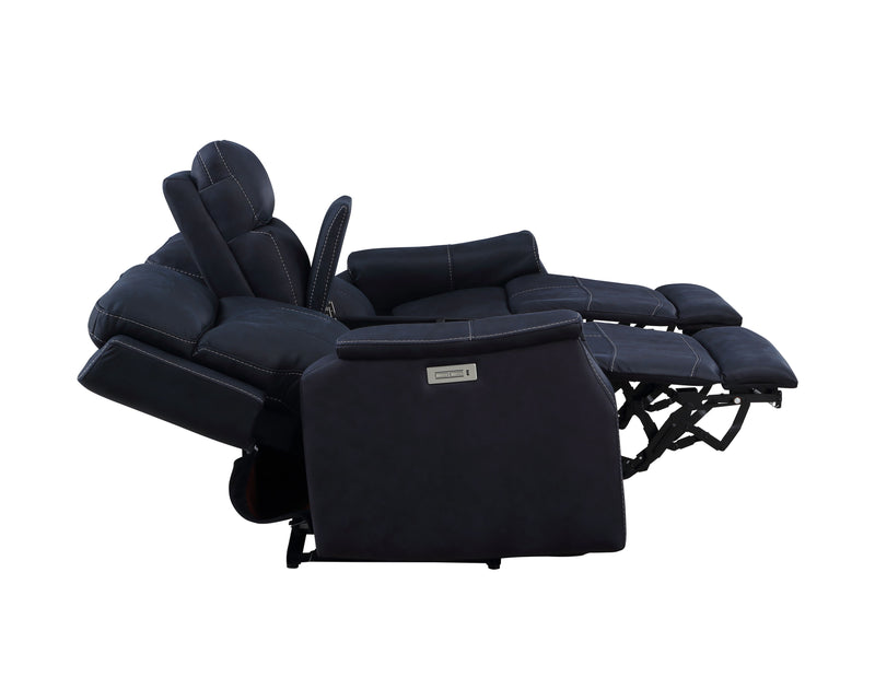 Steve Silver Valencia Ocean Blue Power Recliner Console Loveseat