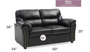 Glory Furniture Olney Black Faux Leather Love Seat