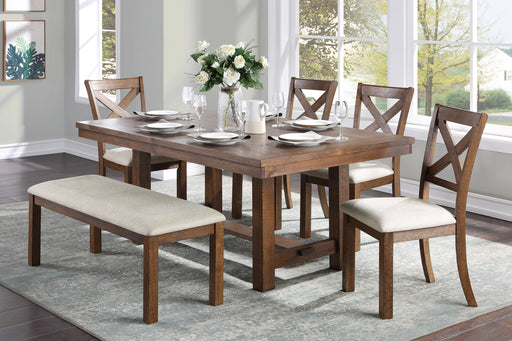 Home Elegance Bonner Beige Brown 6pc Dining Room Set