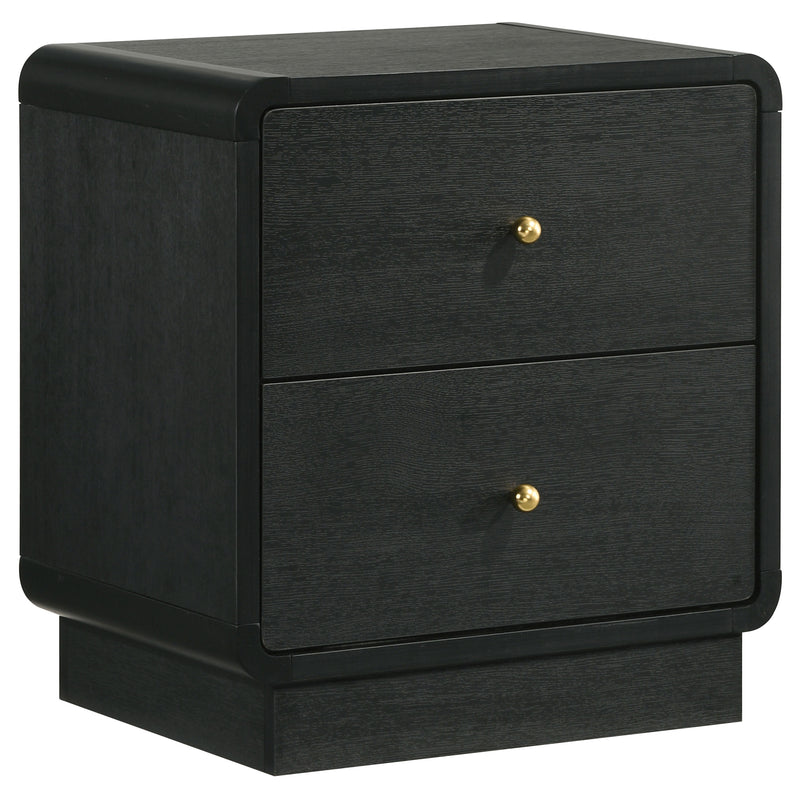 Coaster Furniture Cavelle Black 2 Drawer Nightstand