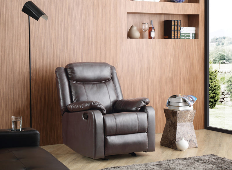 Glory Furniture Ward Black Faux Leather Rocker Recliner