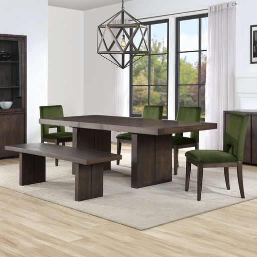 Steve Silver Evan Brown Green 6pc Dining Set