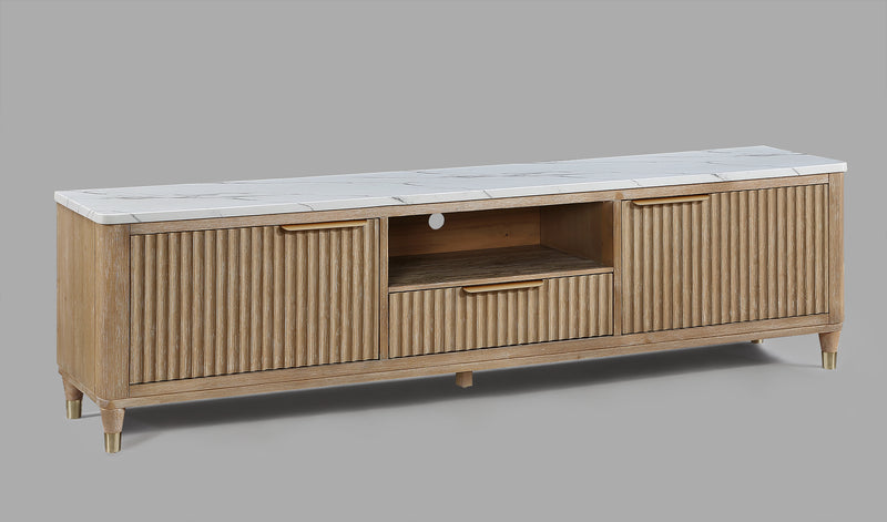 Crown Mark Kara Cerused Natural TV Stand