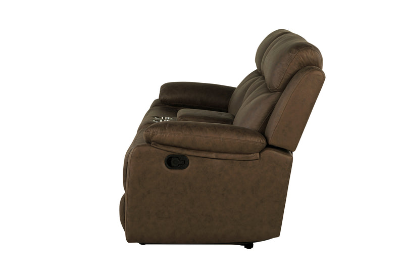 Global Furniture U6026 Dark Brown Console Reclining Loveseat