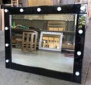 Crown Mark Avery Black Vanity Desk and Mirror