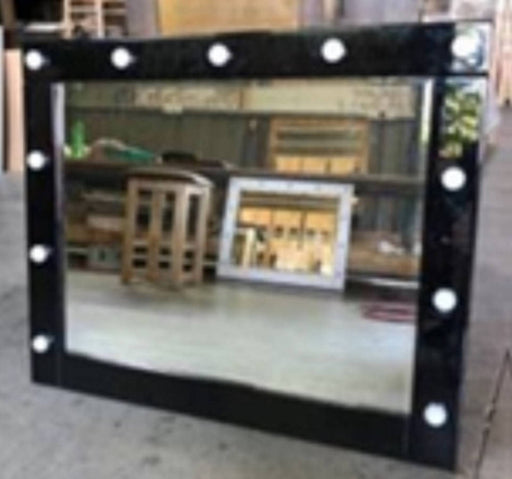 Crown Mark Avery Black Vanity Desk and Mirror