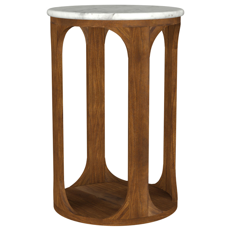 Coaster Furniture Berkeley White Brown Round Side Table