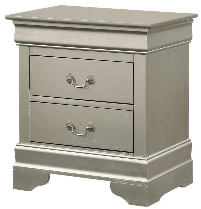 Glory Furniture Louis Phillipe Silver Champagne Nightstand