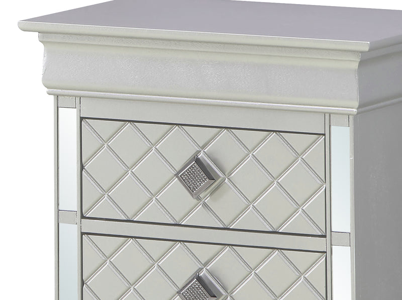 Glory Furniture Verona Sleek Silver Champagne Nightstand