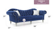 Glory Furniture Wilshire Blue Velvet Sofa