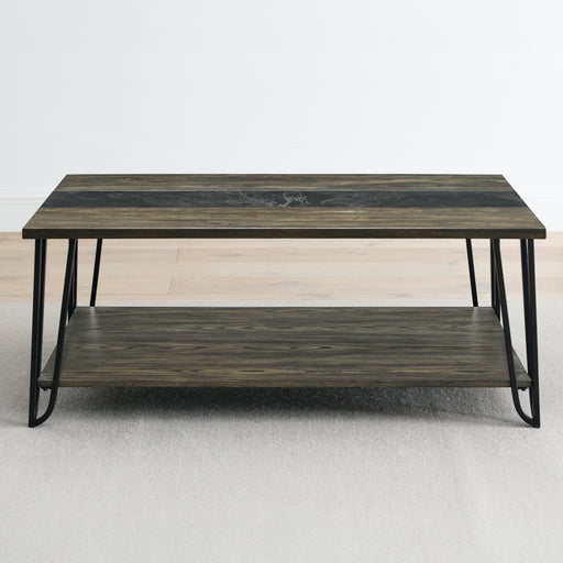 Steve Silver Harper Brown Cocktail Table with Sintered Stone Inlay