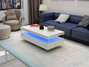 Galaxy Home Ria White LED Coffee Table